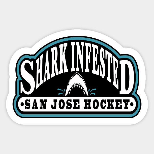 Shark Infested San Jose Hockey Sticker by OrganicGraphic